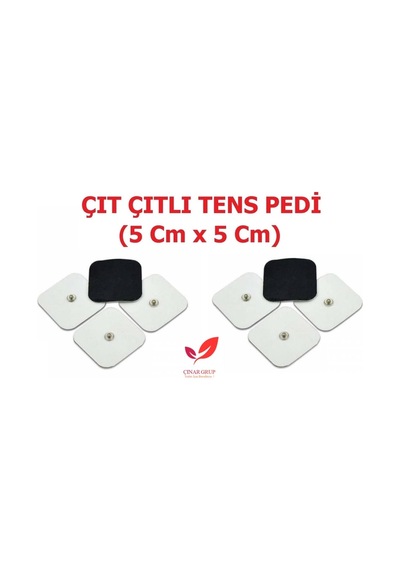 Çıtçıtlı Tens Pedi. Çıt Çıtlı Elektrod 5Cmx5Cm 4'Lü 2 Paket