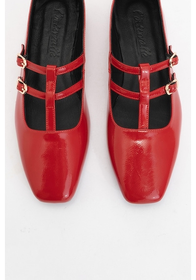 Luvishoes Luvi Shoes Starlıng Kırmızı Rugan Hakiki Deri Kadın Babet Ayakkabı Kırmızı Rugan