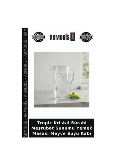 Tropic Kristal Sürahi Meşrubat Sunumu Yemek Masası Meyve Suyu Kabı