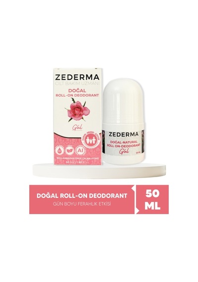 Zederma Doğal Roll-on Deodorant Gül