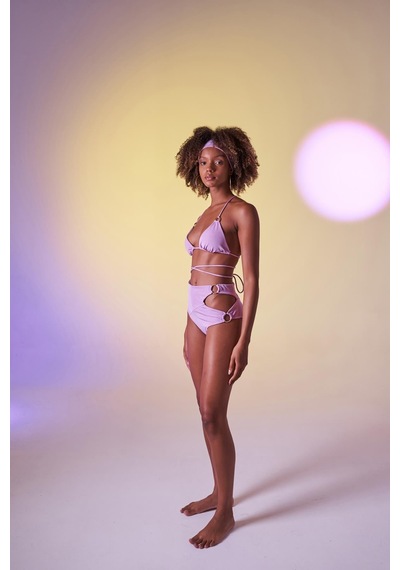 Holly Lolly Yüksek Bel Aksesuar Detaylı Delphi Bikini Altı Lila