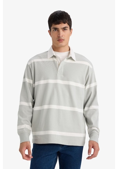 Defacto %100 Pamuk Çizgili Sweatshirt F9832ax26spgn1255 Yeşil-gn1255