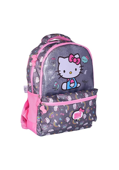 Hello Kitty Okul Çantası Gri Üç Bölmeli Çok  Renkli