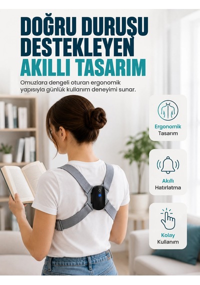 Titreşim Uyarılı Akıllı Düzeltici Günlük Kullanıma Uygun Dik Duruş Cihazı
