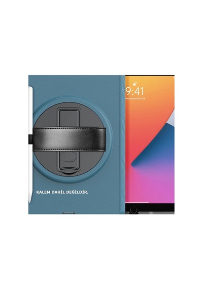 Apple Uyumlu İpad 10.2 7.nesil Kılıf Hand Strap Tablet Kılıfı - Turkuaz Evimdeyokyok