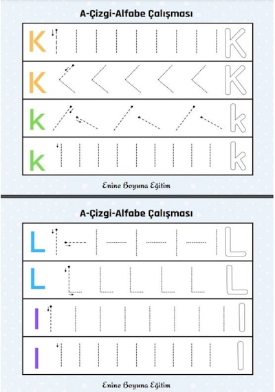Çizgi-alfabe Yaz-sil Kitabı Okul Öncesi Ve Birinci Sınıflar İçin