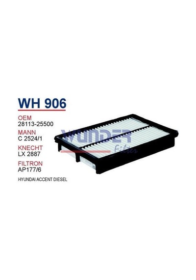 WUNDER WH906 HAVA FİLTRESİ - HYUNDAi ACCENT DiZEL