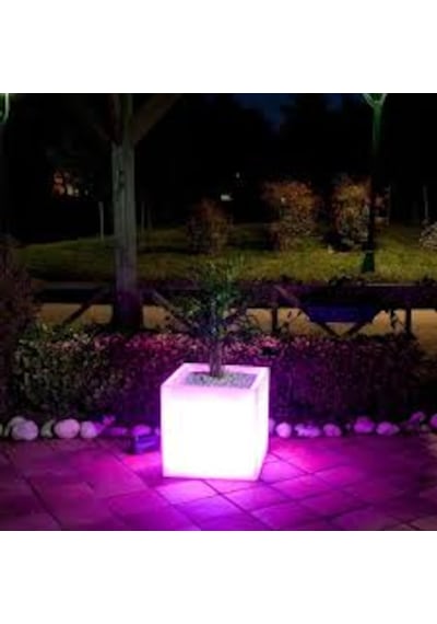 Küp Saksı Led Işıklı