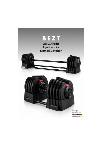 Premium Sports Ayarlanabilir 2 İn 1 Halter Dambıl Seti 40kg Kırmızı