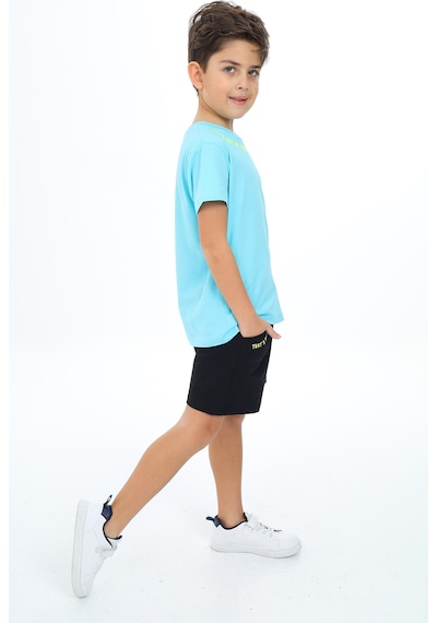 Toontoy Kids Toontoy Erkek Çocuk Baskılı Şortlu Takım Turkuaz