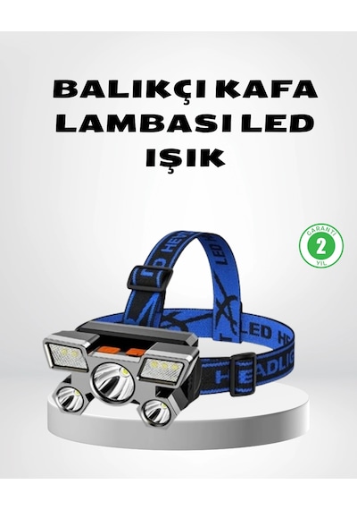 Mey İthalat Şarj Edilebilir Led Kafa Feneri - 4 Işık Modu, Ipx5 Su Geçirmez, Hareket Sensörlü