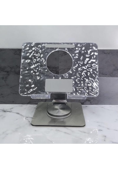 360 Derece Sonsuz Pozisyonda Dönebilen Katlanabilir Metal Alaşımlı Yükseklik Ve Açı Ayarlı Kaydırmaz Telefon Ve Tablet Standı Kristal Tablet Standı 173