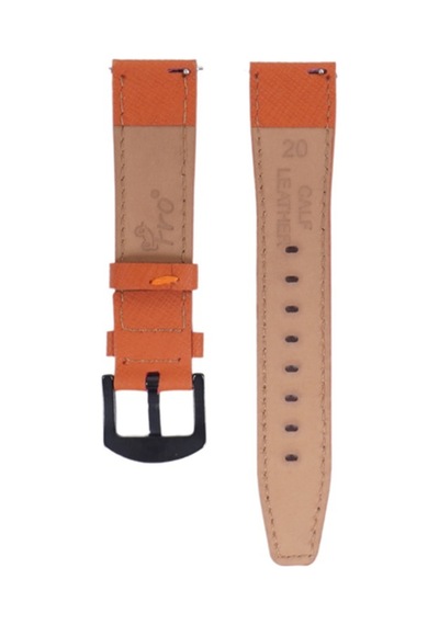 Fro Lw38-43 20 Mm Hakiki Deri Safiano Turuncu Kordon Siyah Toka