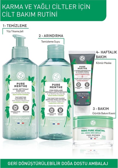 Yves Rocher Karma Ve Yağlı Ciltler Için Sebo Pure Vegetal Jel Krem - Çinko & Salisilik Asit-50 ML 39979