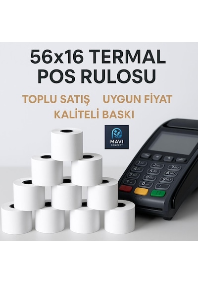 Yazar Kasa Pos Rulosu 56x16 15 Paket 150 Adet