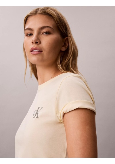 Calvin Klein Monologo Cn 2 Pack T, Tgy Kadın Krem T-shirt