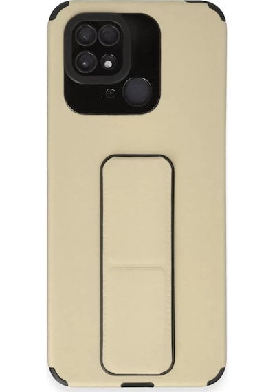 Newface Xiaomi Redmi 10c Kılıf Mega Standlı Silikon - Gold Altın