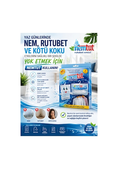 Nem Alıcı Rutubet Giderici 2 Kg 4'li Paket Koku Ve Küf Önleyici
