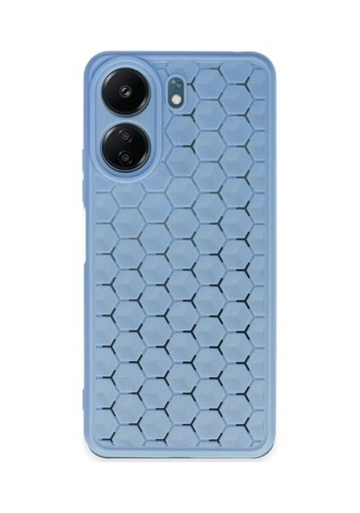 Xiaomi Redmi 13c Uyumlu Kılıf Petek Silikon Kapak - Mavi