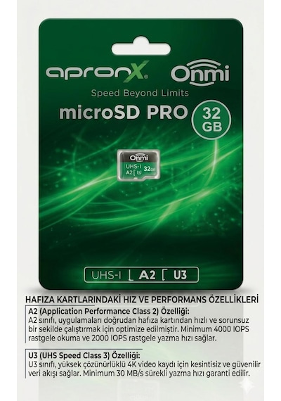Apronx 32gb Micro Sd A2 U3 Uhs-ı Tf Hafıza Kartı