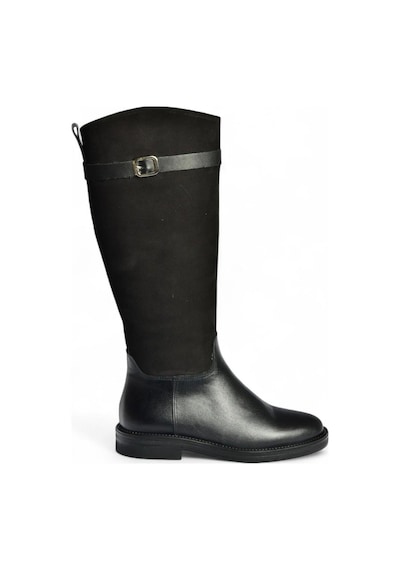 Fox Shoes V654002803 Siyah Hakiki Deri Düz Tabanlı Binici Çizmesi Siyah