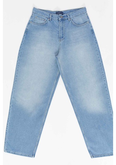 Cedy Denim Cedy Denım Yüksek Kalite Erkek Yüksek Bel Baggy Skater Jean Açık Mavi
