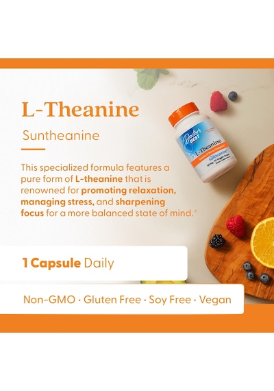 Doctor's Best L-theanine Contains Suntheanine Helps Reduce Stress & Sleep 150 Mg 90 Caps