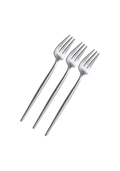 Limon Ve Fondü Çatalı Seti, Gümüş Renk, 6 Parça, Çelik, 13 Cm