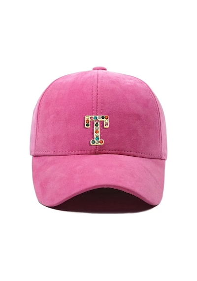 Twingold İsme Özel Süet Kep Şapka - Ab01013 - Pembe Pembe