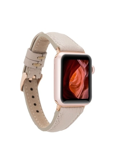 Bouletta Watch Uyumlu Deri Kordon 38-40-41Mm Slim Erc3 Bej