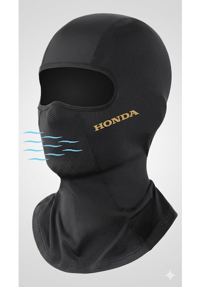 Flex Premium Honda Gold Reflektörlü Siyah Kar Maskesi Model 203 Balaklava Balaclava Motorsiklet Scooter Bisiklet Spor