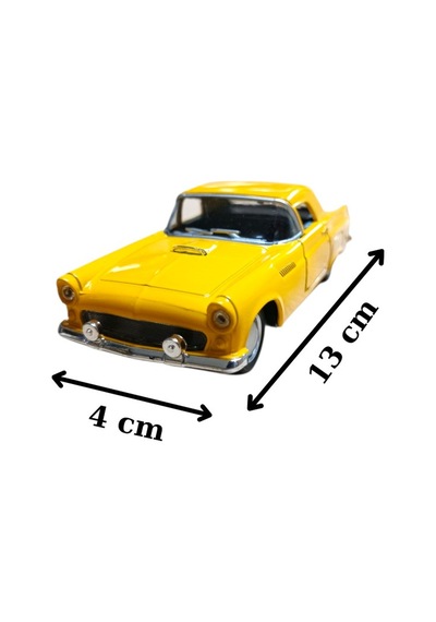 Nostaljik Sarı 1955 Ford Thunderbird 1/32 Ölçek Metal Çek Bırak Araba Kapılar Açılır Çok Renkli
