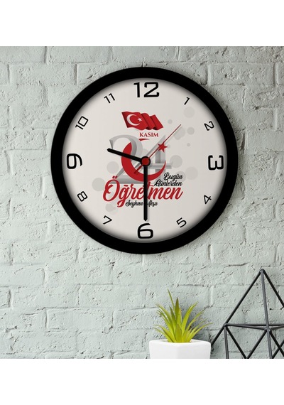 Kişiye Özel Bugün Günlerden Öğretmen Ahşap Duvar Saati-2