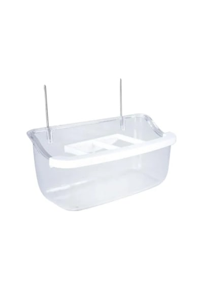 Şeffaf Telli Izgaralı Kuş Yemliği - 10 Cm, 32 Adet
