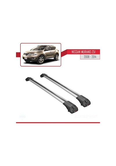 Nissan Murano Z51 2008-2014 Arası İle Uyumlu Ace-1 Ara Atkı Tavan Barı Gri