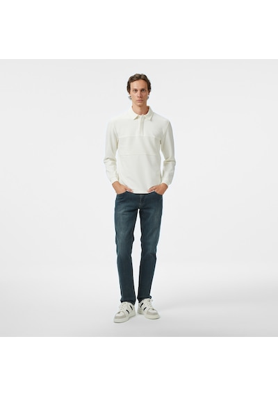 Nautica Erkek Krem Classic Fit Uzun Kollu Polo Yaka T-shirt Çizgili K57307t Krem