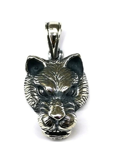 Omar Silver Unisex Köpek Kafası Figürlü Kolye Ucu Oksitli Gümüş O (513867984)