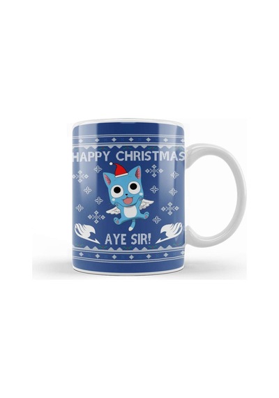 Happy Fairy Tail Aye Sir Christmas Knit Kupa Bardak Porselen Karışık