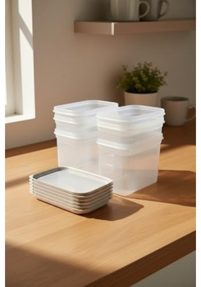 Hide Plus 6&apos Lı Saklama Kabı Beyaz 2x 1,9lt - 2x 1 Lt - 2x 0,70 Lt