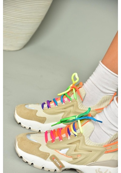 Fox Shoes U602602502 Bej Süet Kadın Spor Ayakkabı Sneakers Bej-süet Çok Renkli