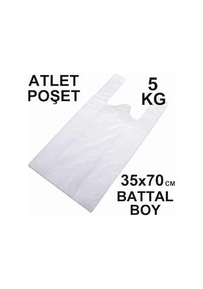 Beyaz Atlet Poşet Battal Boy 35x70 Cm 5 Kg