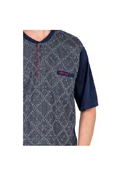 Pierre Cardin 6054 Erkek Lacivert Kısa Kollu 3 Lü Jakarlı Pijama Takımı Yeşil