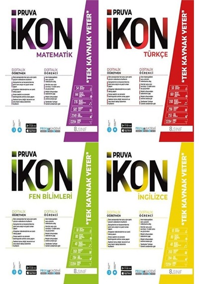 Pruva Akademi 8. Sınıf Matematik Türkçe Fen İngilizce Defter Seti 4 Kitap 2023