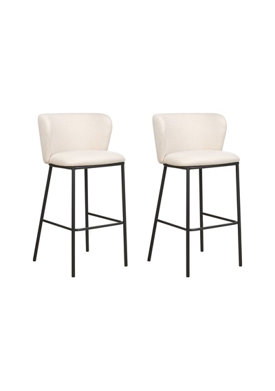 Mına 2'li Bar Sandalyesi Seti, 73 Cm Oturum, Ayak Destekli, Modern Tasarım Beyaz Mına 2'li Bar Sandalyesi Seti, 73 Cm Oturum, Ayak Destekli, Modern Tasarım Beyaz
