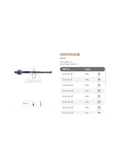 Asmetal 20op0500 Rotmili Astra G 1998 2001 09118128