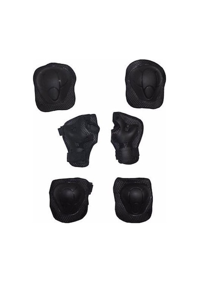Çocuk Dizlik Dirsek El Koruyucu Set Güvenlik Aksesuarları Dizlik Dirseklik El Koruma 4-12 Yaş 29x19 - 19x35 / Siyah Siyah