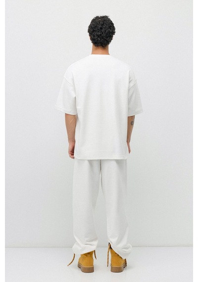 Oversize Baskılı Eşofman Takım Ekru