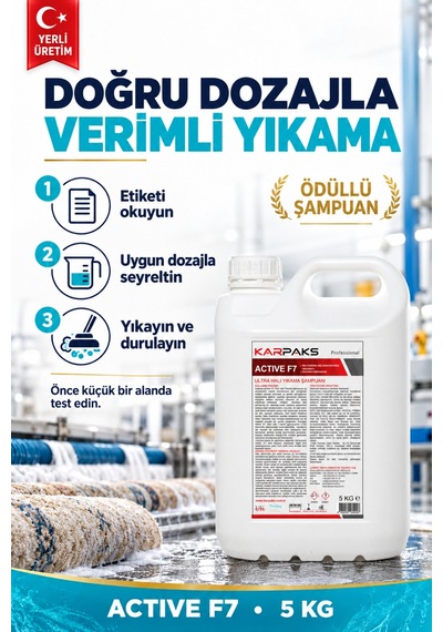 Active F7 Ultra Halı Yıkama Şampuanı 5 Kg Tekli
