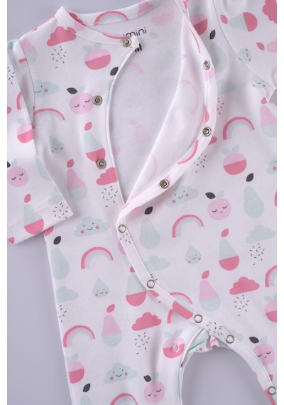 Boumini Pamuklu 2'li Bebek Patikli Tulum Desenli Pembe Pembe
