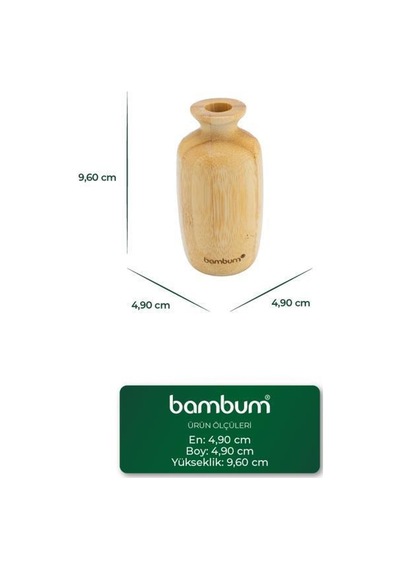 Bambum Lodi - Bambu Vazo 9,6 4,9cm Ahşap